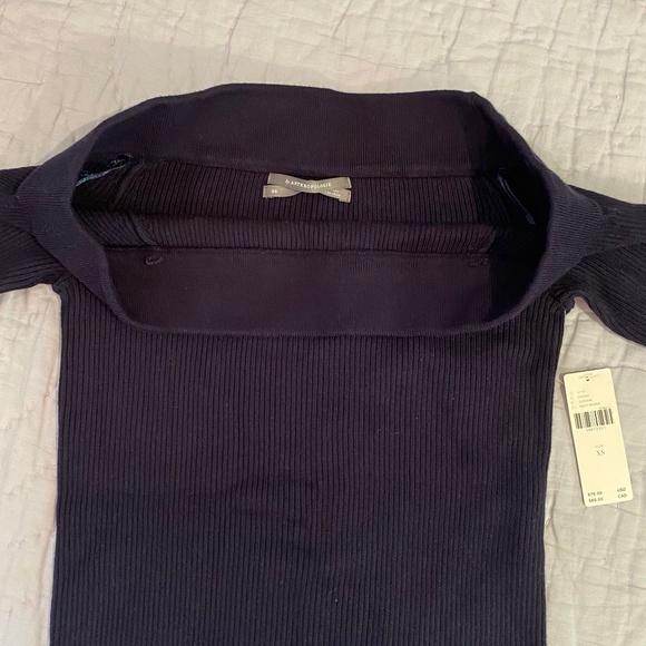 NWT Navy Ribbed Boat Neck Top - Picture 2 of 2